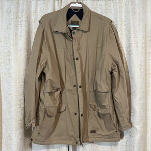 Austin Clothing Company Tan Barn Jacket Navy Fleece and Quilted Lining Men’s XXL